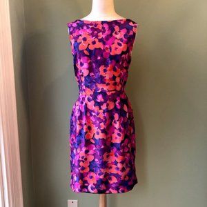 Anthropologie Hutch Floral Silk Sheath Dress, Size 8